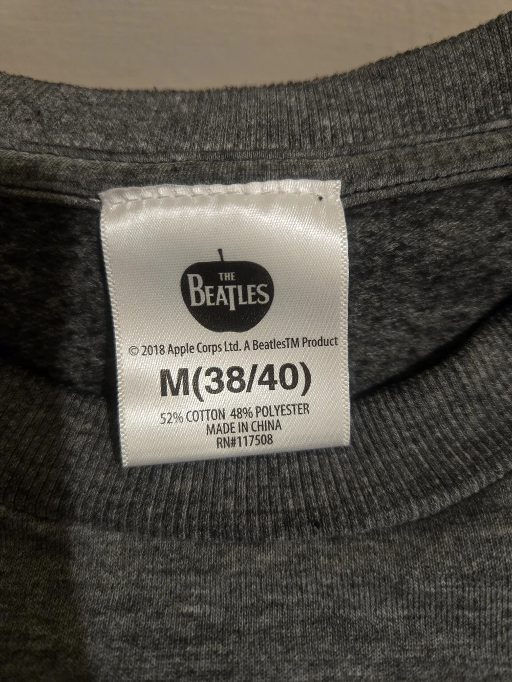 The Beatles Gray Crewneck with Union Jack Graphic